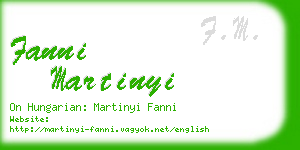 fanni martinyi business card